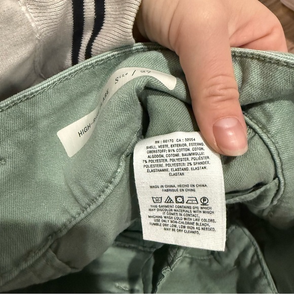 Anthropologie Pilcro High Rise Flare Sage Green Cropped Pants - Picture 8 of 11